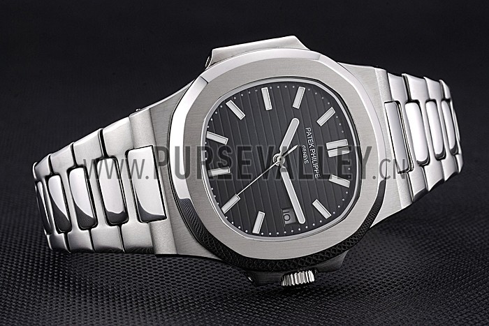 Patek Philippe Nautilus Black Dial Stainless Steel Case 622719