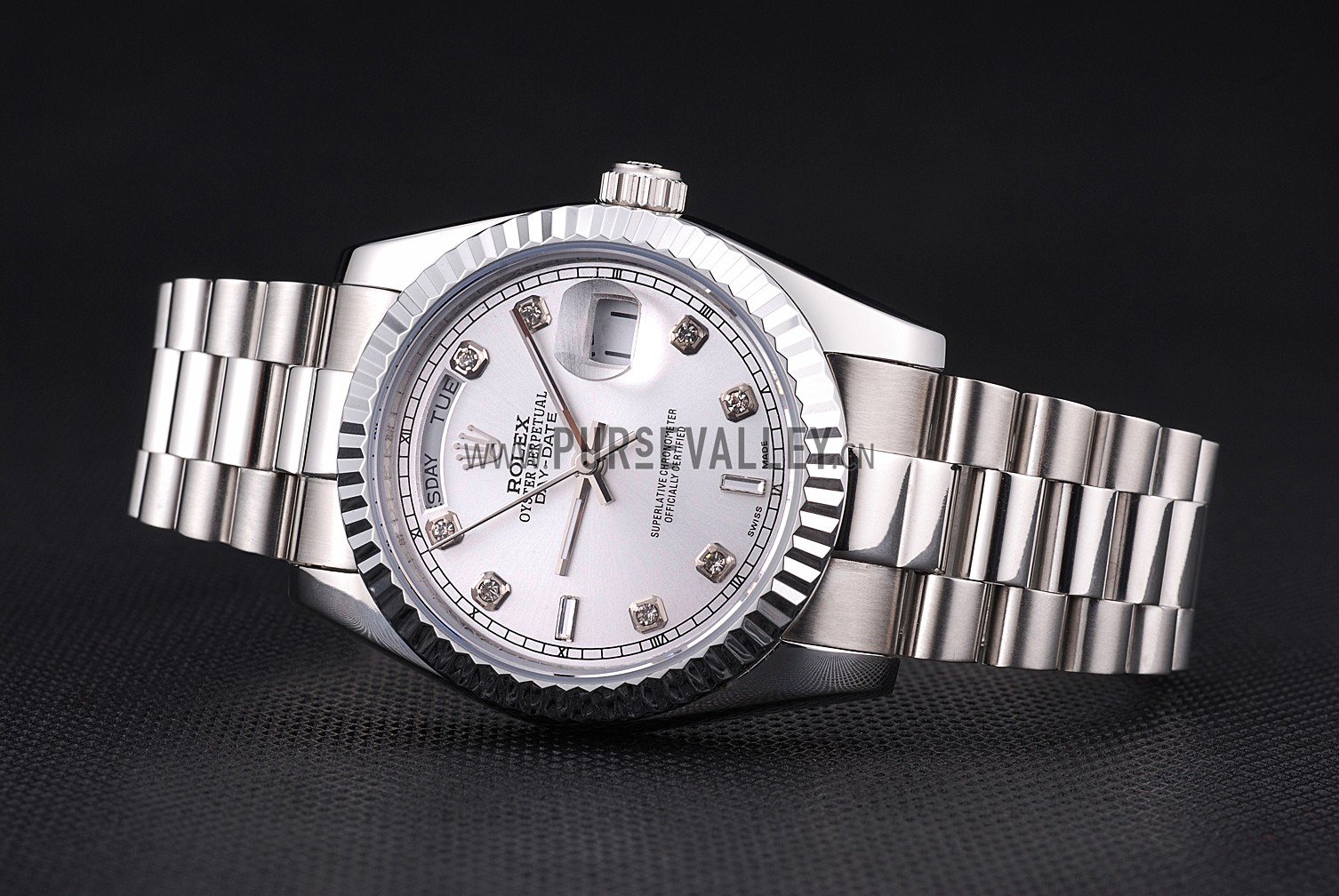 Rolex Day-Date Polished Stainless Steel Silver Dial