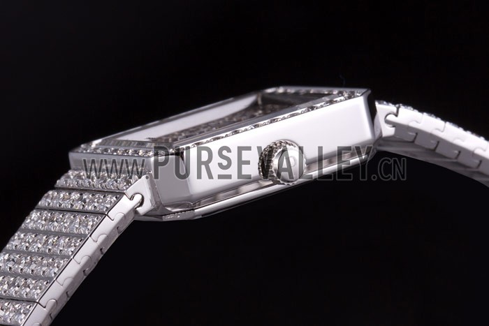 Piaget Swiss Limelight Diamonds Encrusted Stainless Steel Watch 80294