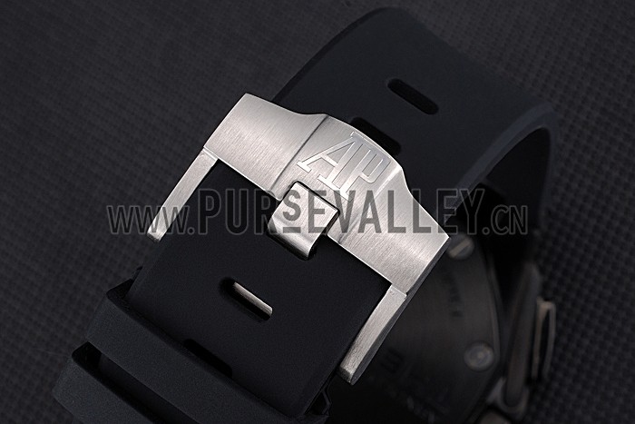 Swiss Audemars Piguet Royal Oak Offshore Chronograph White Dial Black Steel Case Black Rubber Strap 622862