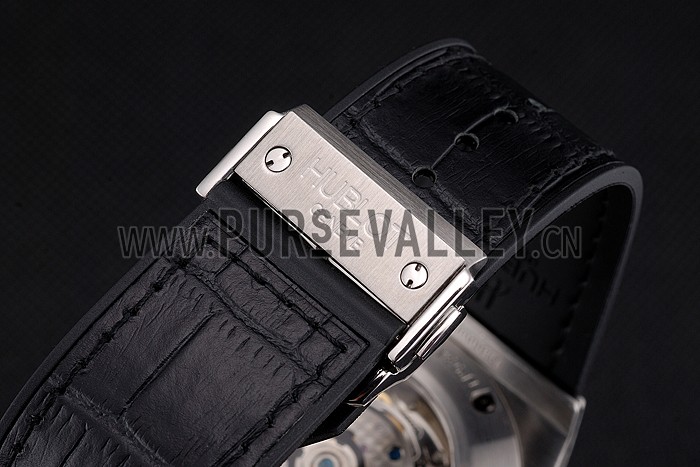 Swiss Hublot Big Bang Limited Edition Formula 1 Black Skeletonised Dial Steel Case Black Leather Strap 622883