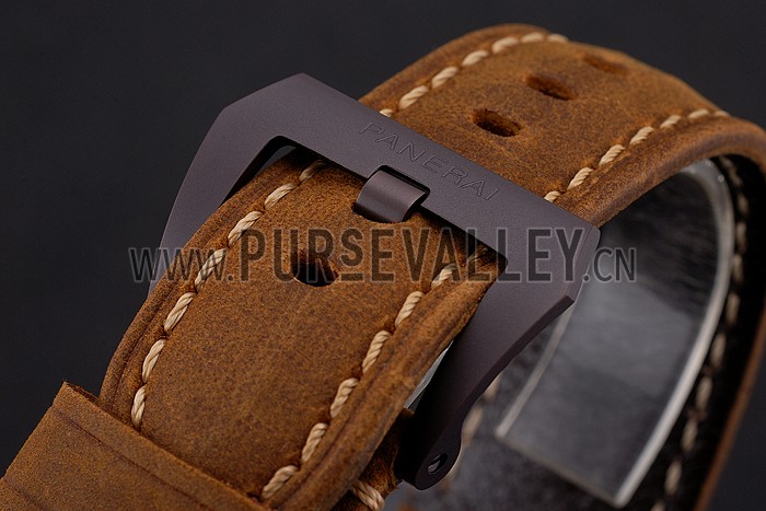 Swiss Panerai Luminor 1950 Dark Brown Dial And Case Brown Leather Strap