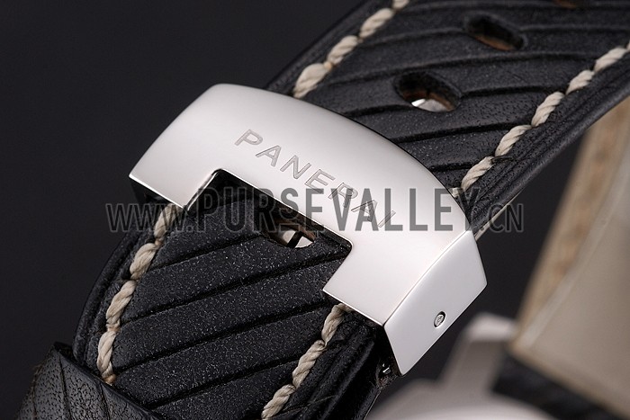 Swiss Panerai Luminor Marina Black Dial Stainless Steel Case Black Leather Strap