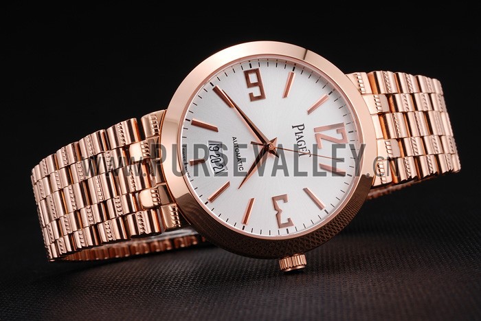 Swiss Piaget Traditional White Dial Gold Case Gold Stainless Steel Strap
