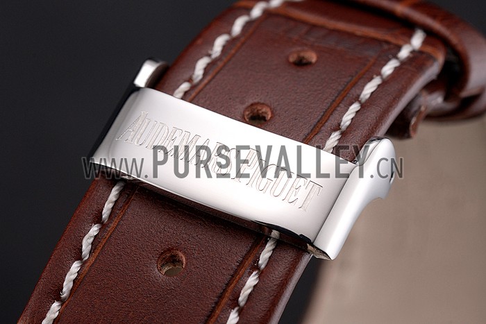Audemars Piguet Royal Oak Fondation Gray Dial Stainless Steel Case Brown Leather Strap