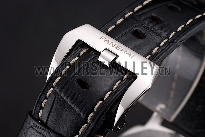 Swiss Panerai Radiomir Black Dial Stainless Steel Case Black Leather Strap