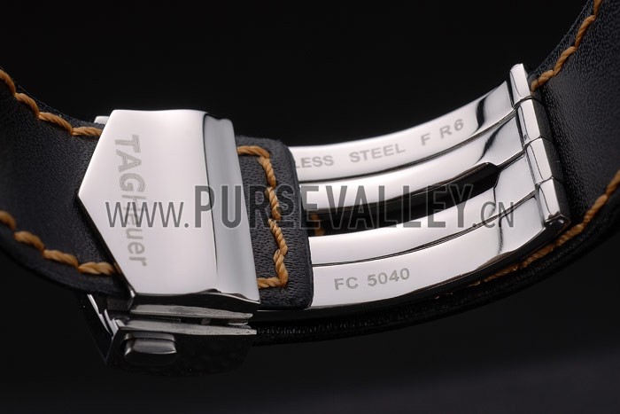 Tag Heuer Monaco Mikrograph Black Leather Strap Black Dial 7923