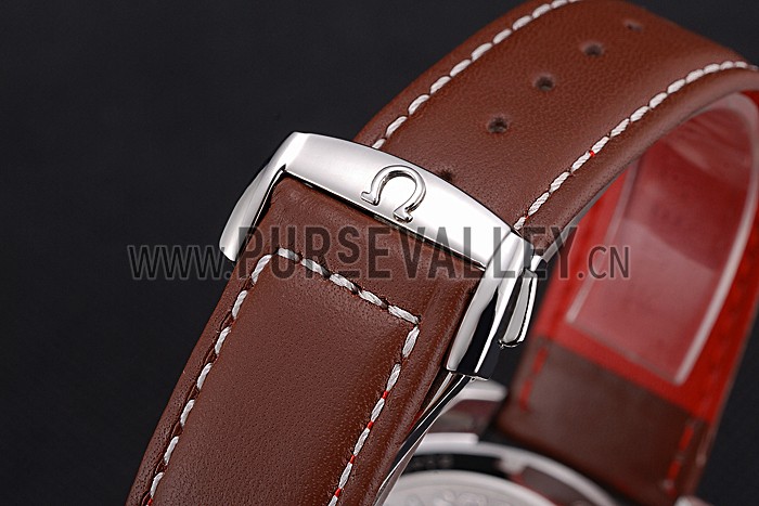 Omega Speedmaster Black Dial Stainless Steel Case Brown Leather Strap 622806