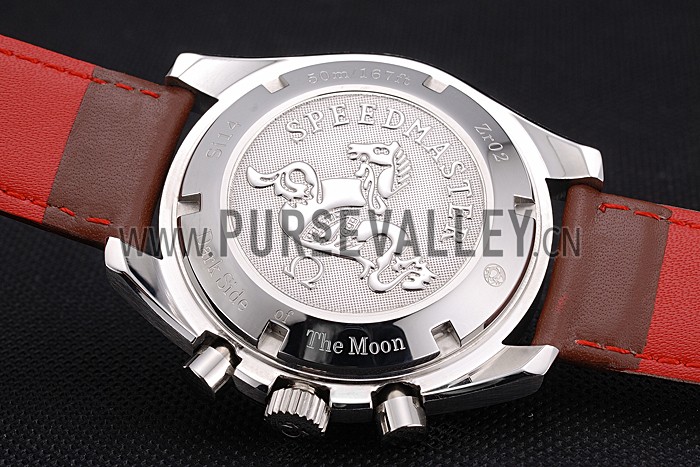 Omega Speedmaster Blue Dial Stainless Steel Case Brown Leather Strap 622807