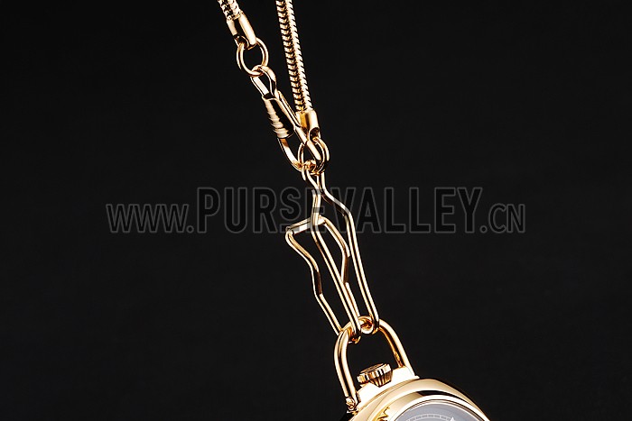 Swiss Panerai Radiomir Pocket Watch Black California Dial Gold Case And Chain 1453739