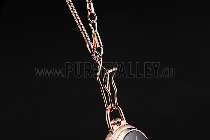 Swiss Panerai Radiomir Pocket Watch Black Dial Rose Gold Case And Chain 1453740