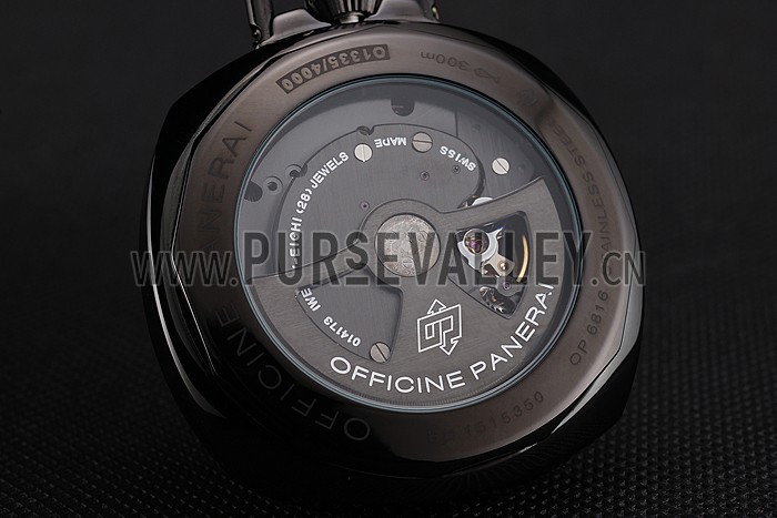 Swiss Panerai Radiomir Pocket Watch Black Dial Black Plated Case Stainless Steel Chain 1453742