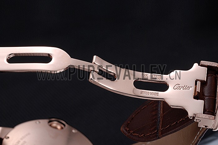 Swiss Cartier Ballon Bleu Brown Leather Bracelet 622064