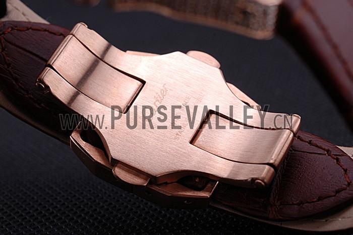 Swiss Cartier Santos Black Dial Diamonds Case Brown Leather Bracelet 622550