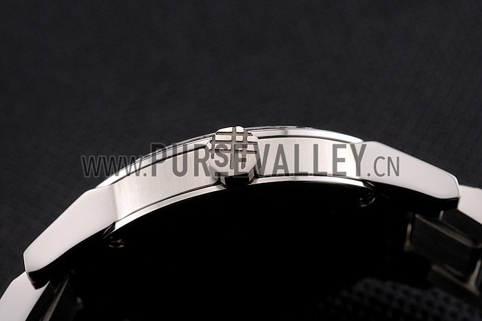 Burberry The City White Dial Diamond Bezel Stainless Steel Case And Bracelet
