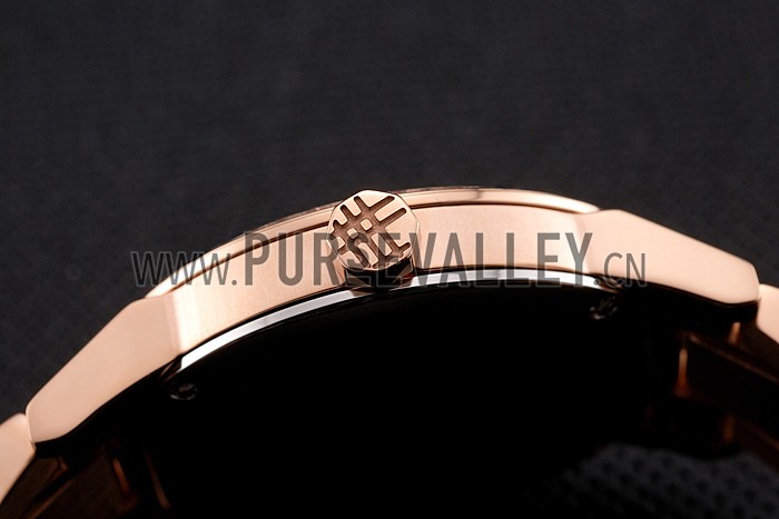 Burberry The City White Dial Diamond Bezel Rose Gold Case And Bracelet