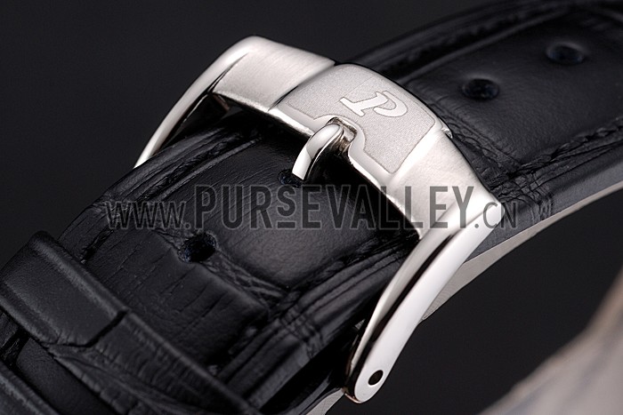 Piaget Altiplano Date Black Dial Stainless Steel Case Black Leather Strap