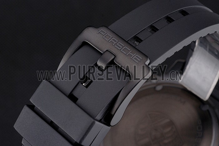Porsche Design Indicator Black Dial Black PVD Case Black Rubber Strap