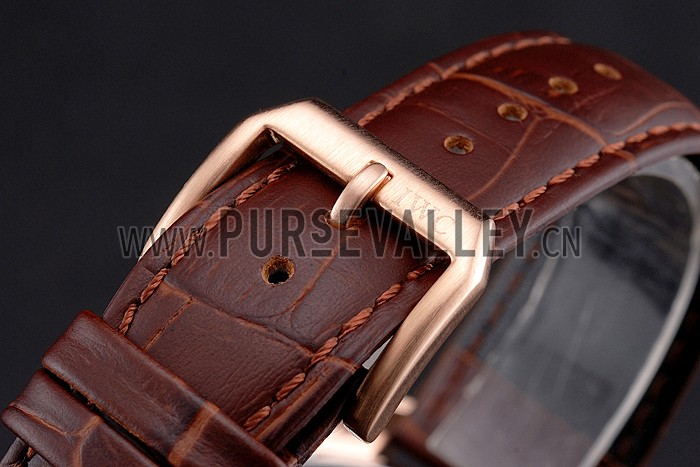 IWC Portofino Tourbillon White Dial Rose Gold Case Broen Leather Strap