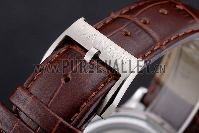 A. Lange & Sohne Lange 1 White Dial Stainless Steel Case Brown Leather Strap