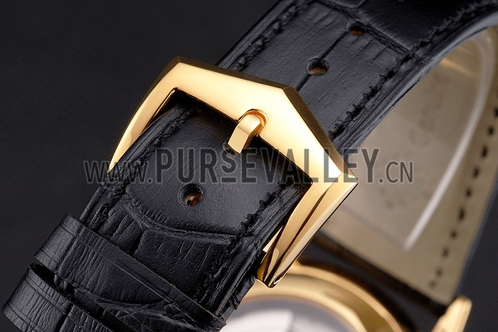 Swiss Patek Philippe Grand Complications Perpetual Calendar Blue Dial Gold Case Diamond Bezel Black Leather Strap