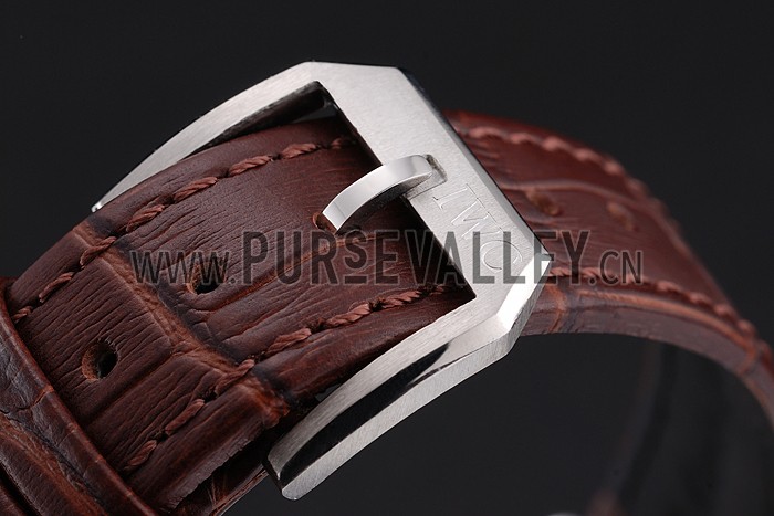 IWC Portofino Black Dial Stainless Steel Case Brown Leather Strap