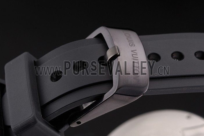 Louis Vuitton Tambour LV Cup Regate White Dial Black PVD Case Black Rubber Strap