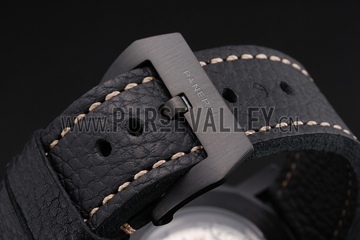 Panerai Luminor Submersible Black Dial Black Case Black Leather Strap