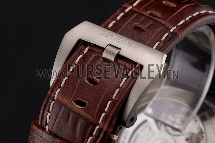 Swiss Panerai Luminor Marina 1950 3 Days Brown Dial Stainless Steel Case Brown Leather Strap