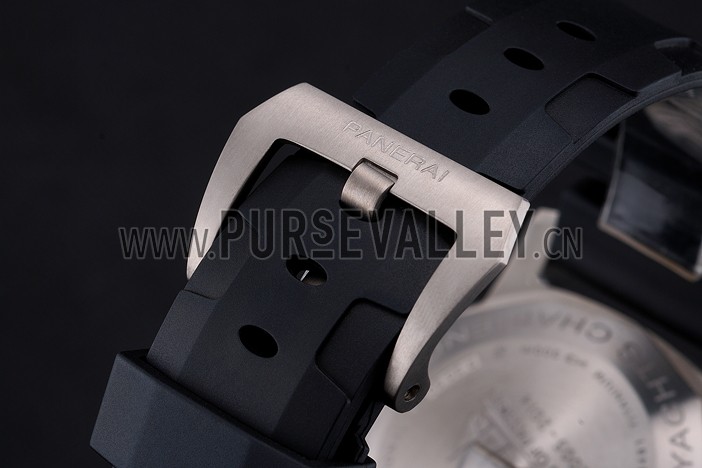 Swiss Panerai Luminor Submersible Black Dial Stainless Steel Case Black Bezel Black Rubber Strap