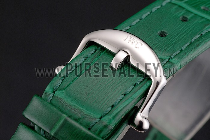 IWC Portofino Day And Night White Dial Stainless Steel Case Green Leather Strap