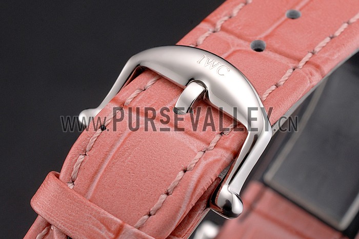 IWC Portofino Day And Night White Dial Stainless Steel Case Pink Leather Strap