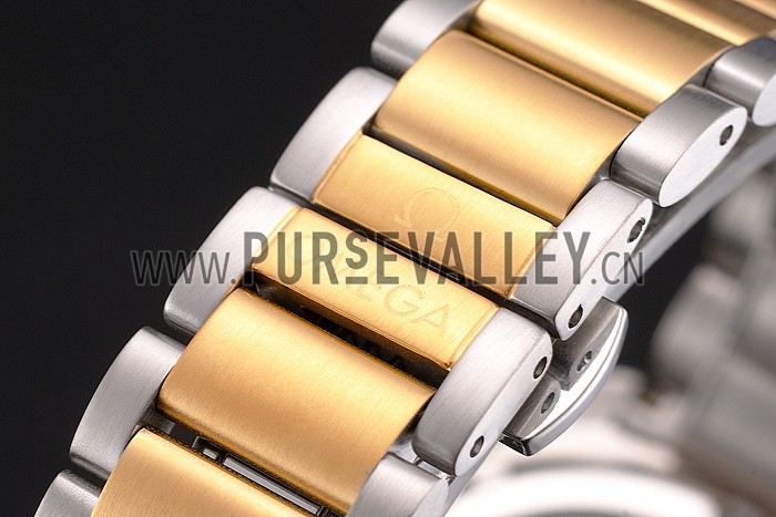 Omega Globemaster Blue Dial Stainless Steel Case Gold Bezel Two Tone Bracelet