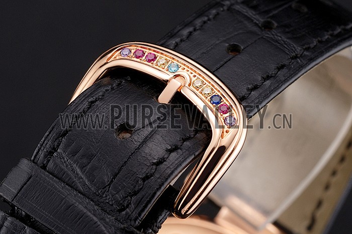 Franck Muller Double Mistery 4 Saisons Black Dial Rose Gold Case Black Leather Strap