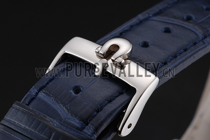 Omega Seamaster Vintage Chronograph Blue Dial Stainless Steel Case Blue Leather Strap