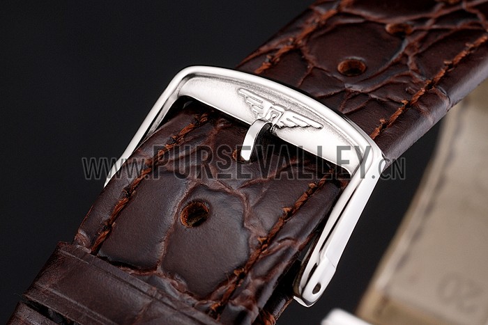 Swiss Longines Grande Classique White Dial Roman Numerals Stainless Steel Case Brown Leather Strap