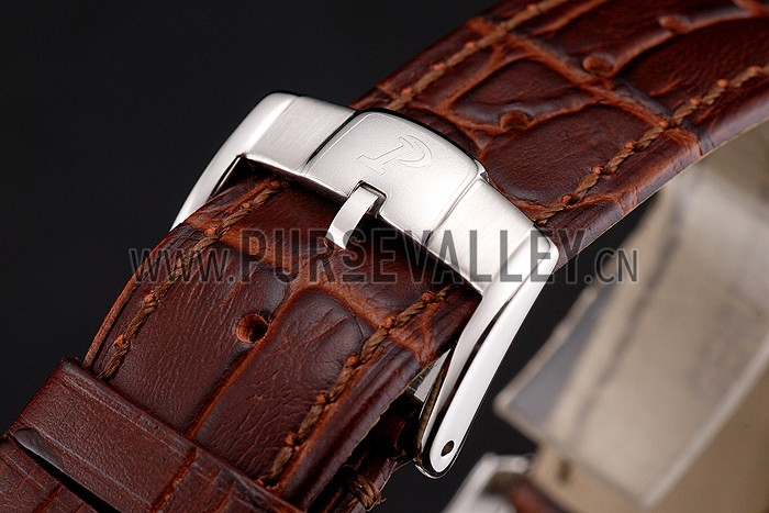 Swiss Piaget Altiplano Skeleton Dial With Diamonds Stainless Steel Case Brown Leather Strap