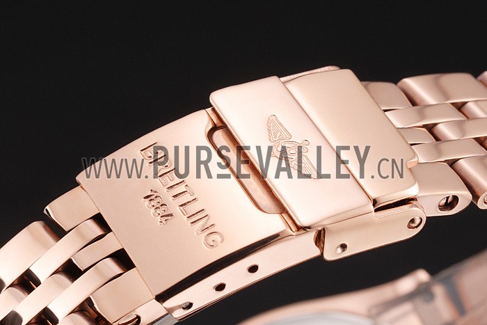 Breitling Chronomat Quartz Pearl Dial Rose Gold Case And Bracelet