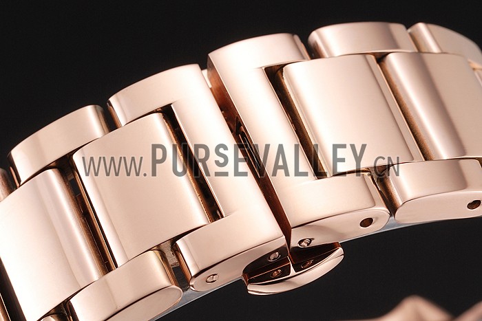 Cartier Calibre De Cartier Small Seconds Black And White Dial Rose Gold Case And Bracelet