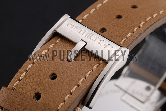 Hamilton Navy Pioneer Small Second Black Dial Stainless Steel Case Light Brown Leather Strap