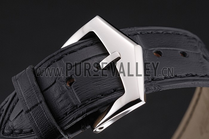Swiss Patek Philippe Multi-Scale Chronograph White Dial Stainless Steel Case Black Leather Strap