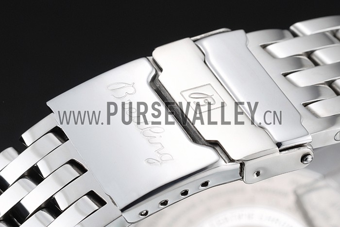 Breitling Navitimer Black Dial White Subdials Stainless Steel Case And Bracelet