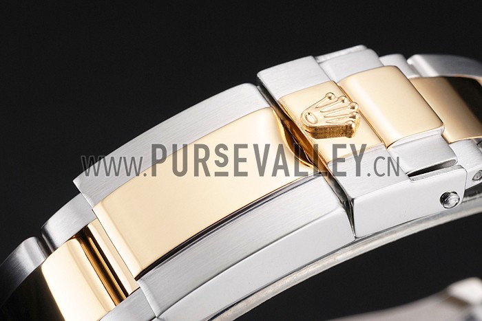 Swiss Rolex Yacht-Master Champagne Dial Gold Bezel Stainless Steel Case Two Tone Bracelet