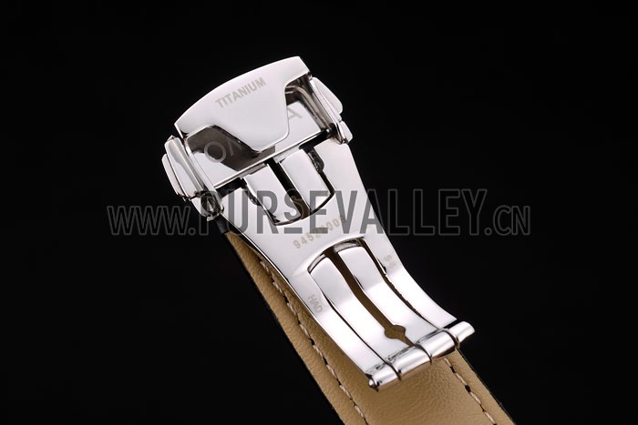 Omega Swiss DeVille Stainless Steel Bezel Black Leather Strap 7620