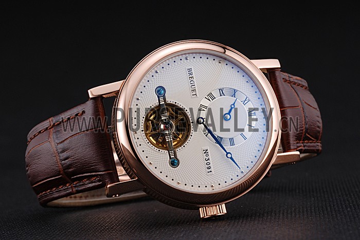Breguet Classique Complications Rose Gold Case Dark Brown Leather Strap 80154