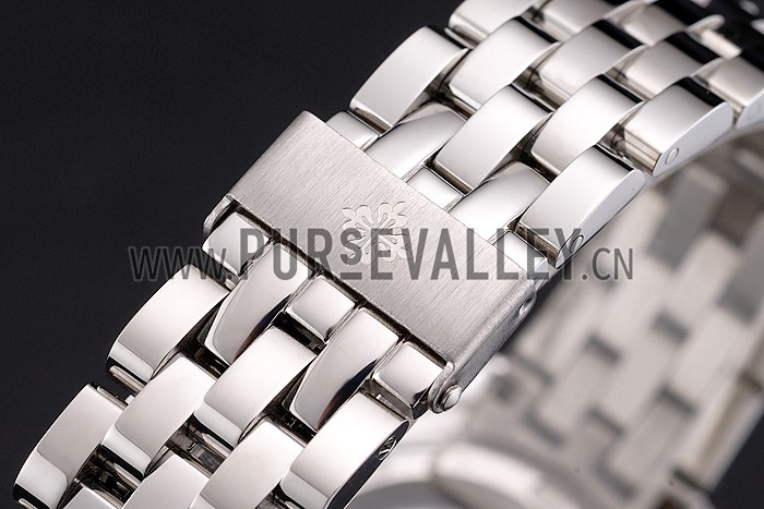 Swiss Patek Philippe Calatrava White Dial Diamond Bezel Stainless Steel Case And Bracelet