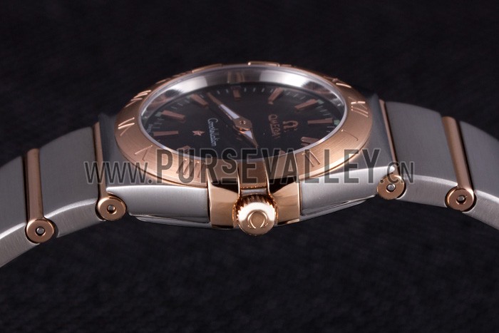 Omega Constellation Rose Gold Bezel Two Tone Band som100 621480