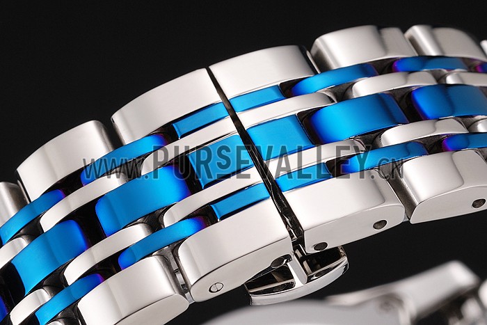 Omega De Ville Moonphase Tourbillon White Dial Stainless Steel Case Two Tone Steel Blue Bracelet