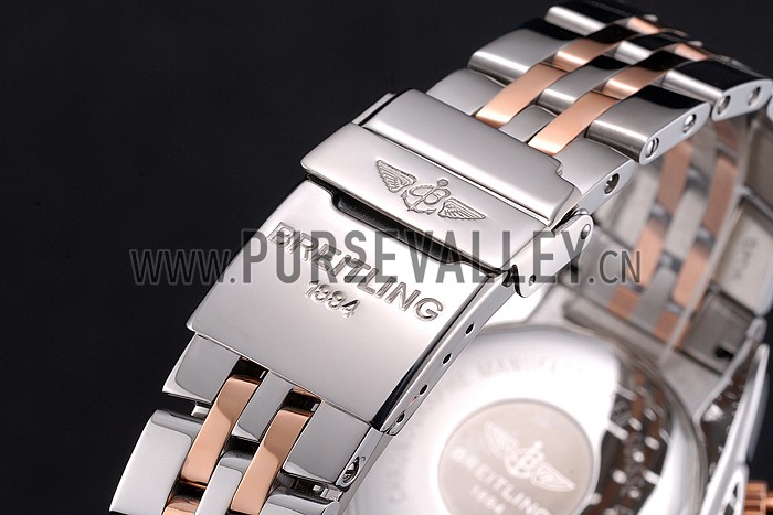 Breitling Chronomat 44 Blue Dial with White Subdials 2 Tone Stainless Steel Bracelet 622510