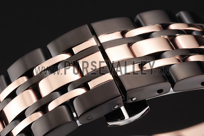 Omega De Ville Moonphase Tourbillon Black Dial Rose Gold Case Two Tone Rose Gold Black Bracelet